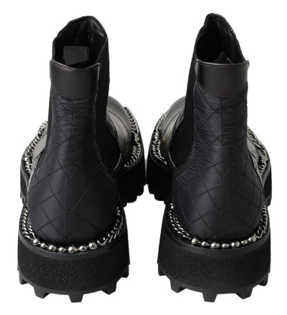Dolce &amp; Gabbana – Schwarze Stretch-Stiefel aus Leder zum Hineinschlüpfen