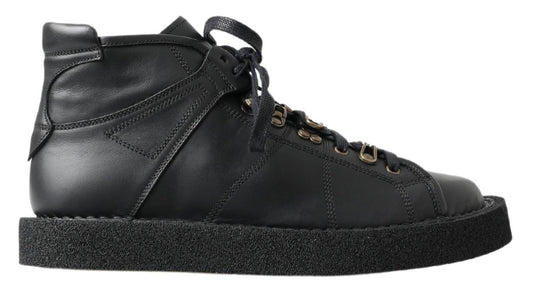 Dolce &amp; Gabbana – Schwarze Stretch-Stiefel aus Leder zum Hineinschlüpfen