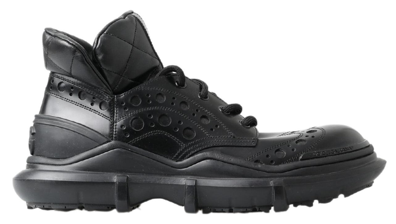 Dolce &amp; Gabbana – Schwarze Freizeitstiefel aus Leder