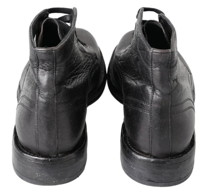 Dolce &amp; Gabbana Schwarze Perugino-Stiefel aus Pferdeleder