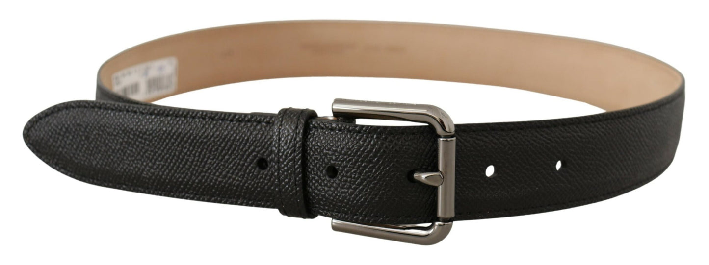 Dolce &amp; Gabbana Black Calf Leather Brown Backend Belt
