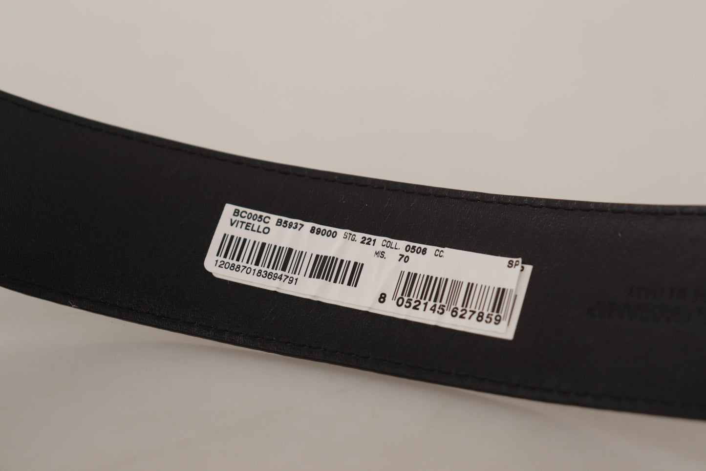 Dolce &amp; Gabbana Black Patent Leather Logo Engraved Buckle Belt