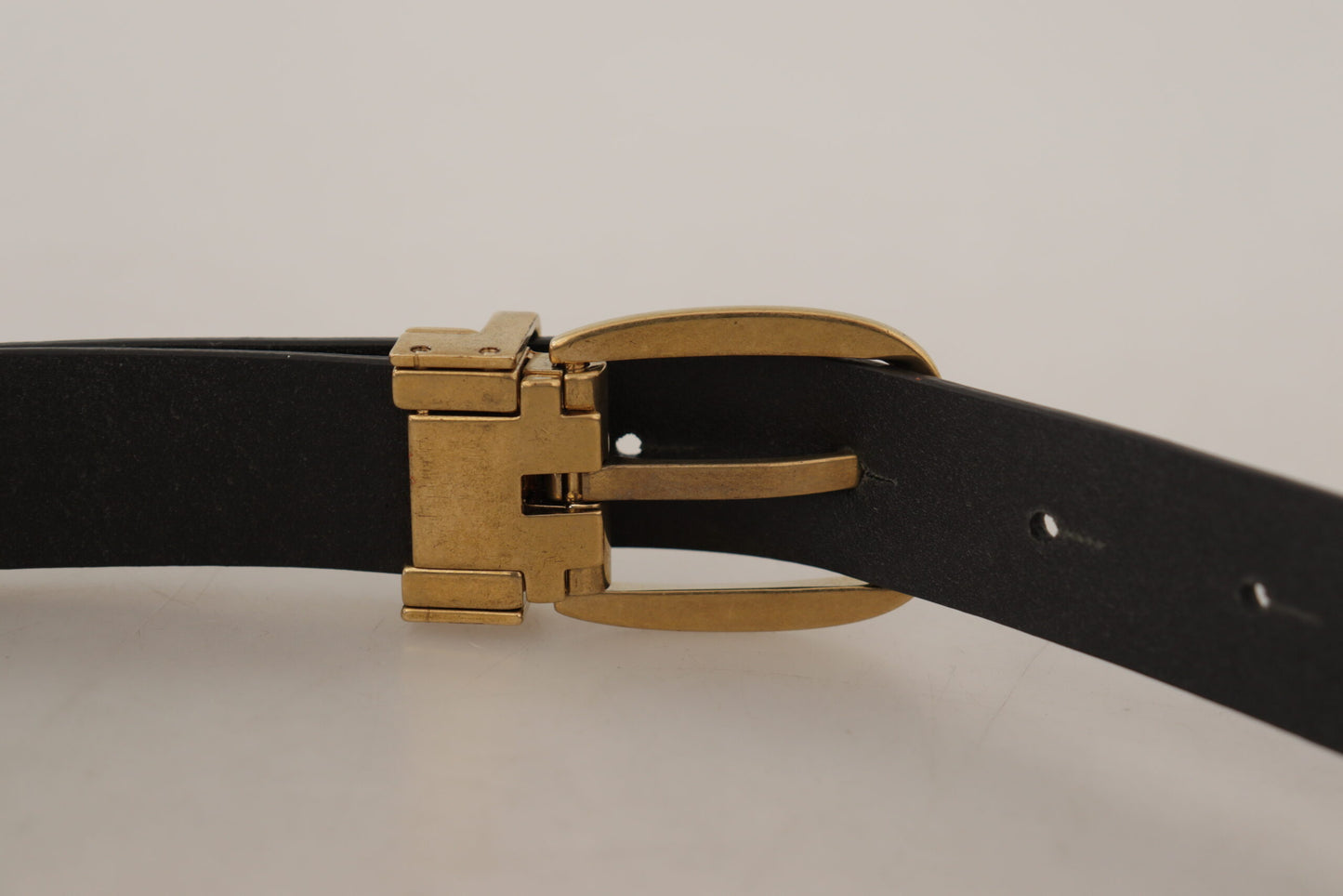 Dolce &amp; Gabbana Brown Leather Classic Vintage Metal Buckle Belt