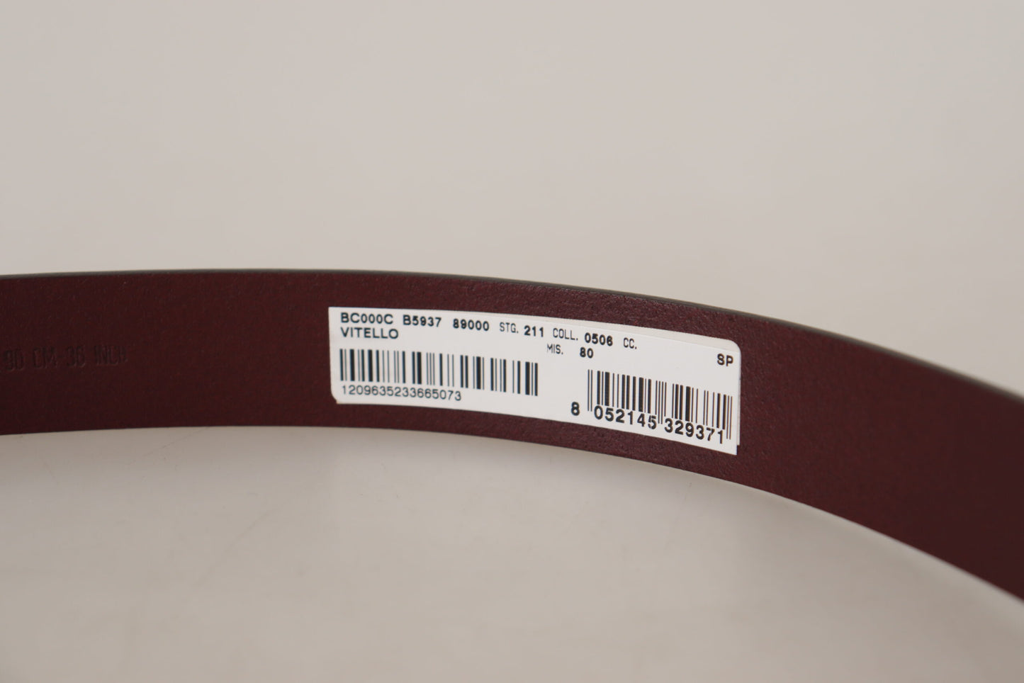 Dolce &amp; Gabbana Maroon Calf Leather Silver Tone Metal Buckle Belt