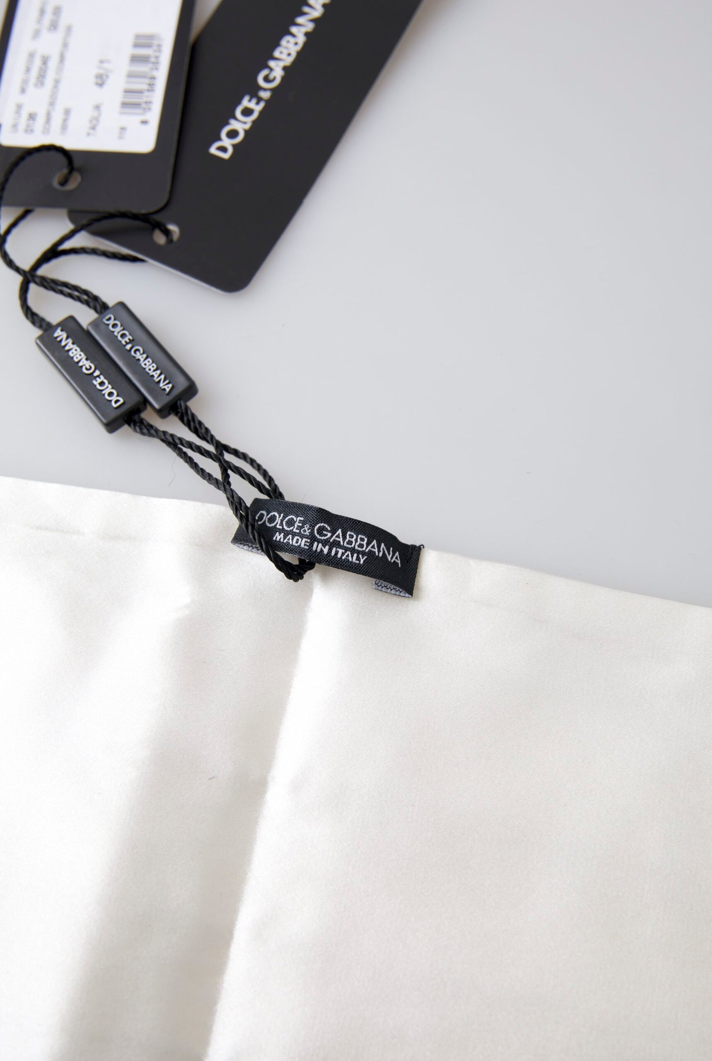 Dolce &amp; Gabbana White Men Wide Waist Silk Belt Cummerbund