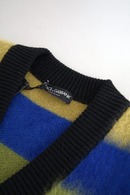 Dolce &amp; Gabbana Pullover mit V-Ausschnitt und mehrfarbigen Streifen
