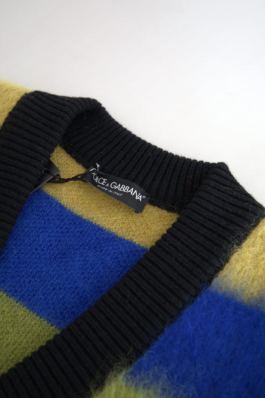 Dolce &amp; Gabbana Pullover mit V-Ausschnitt und mehrfarbigen Streifen