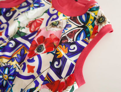 Dolce &amp; Gabbana Multicolor Majolica Floral Crew Neck Tank Top