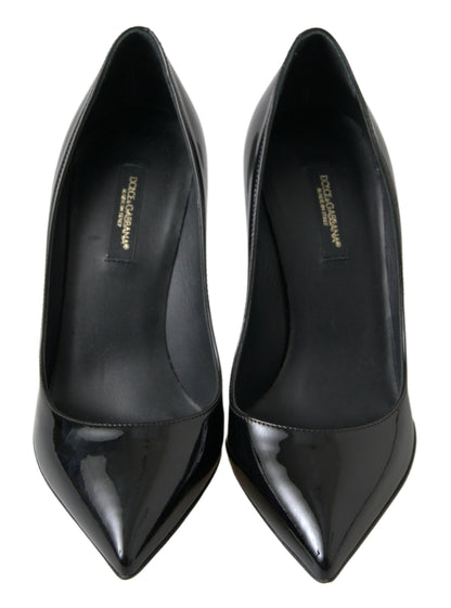 Dolce &amp; Gabbana Schwarze Lackleder High Heels Pumps Schuhe