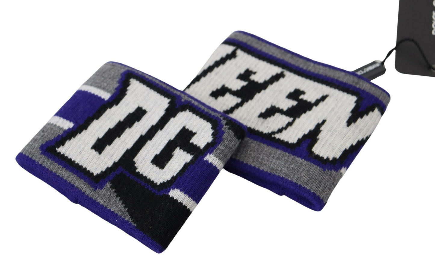 Dolce &amp; Gabbana – Zweiteiliges Armbandset mit violettem Logo