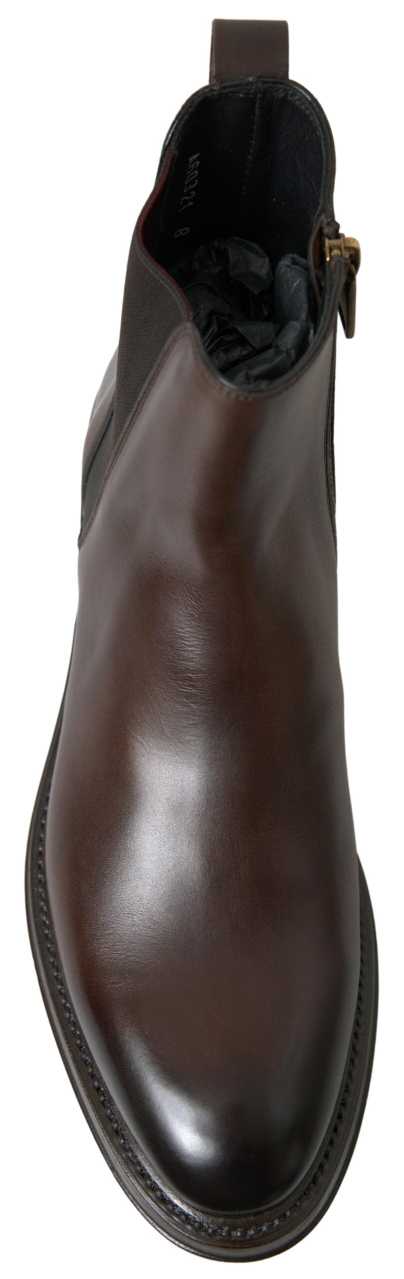 Dolce &amp; Gabbana Braune Leder Chelsea Herrenstiefel Schuhe