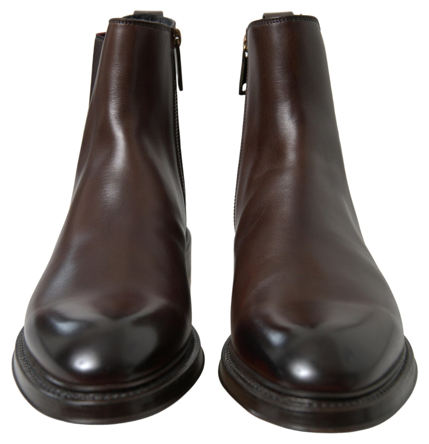 Dolce &amp; Gabbana Braune Leder Chelsea Herrenstiefel Schuhe