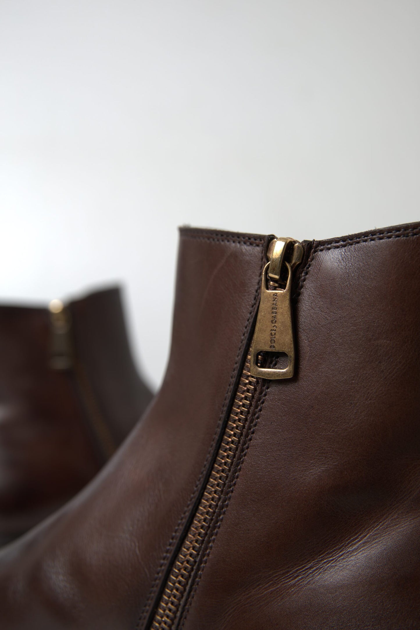 Dolce &amp; Gabbana Braune Leder Chelsea Herrenstiefel Schuhe