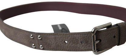 Dolce &amp; Gabbana Brown Leather Metal Buckle Men Cintura Belt