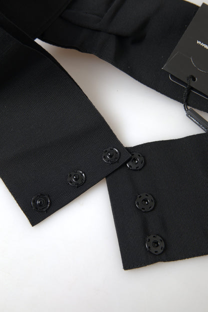 Dolce &amp; Gabbana – breiter Laufsteggürtel aus Messing in Schwarz mit Kristallen