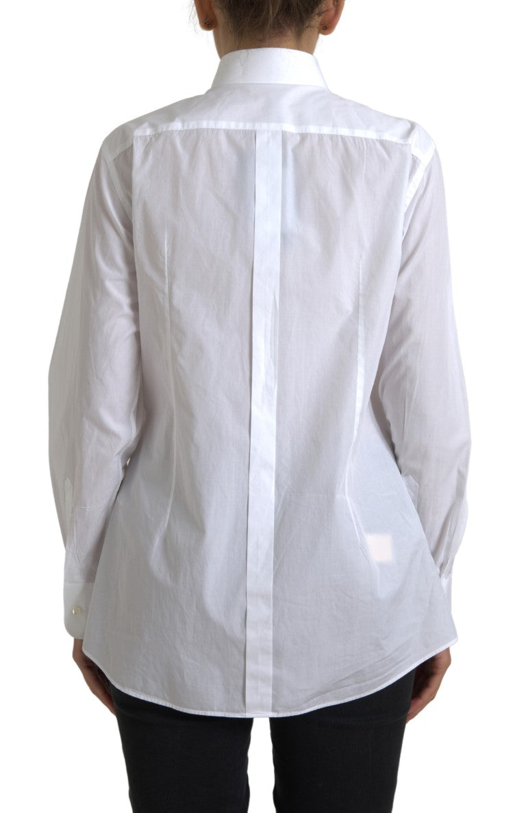 Dolce &amp; Gabbana Cotton Collared Long Sleeves Shirt White