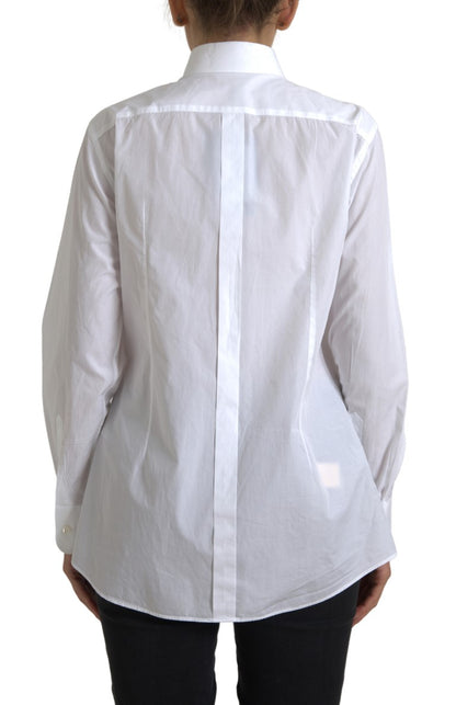 Dolce &amp; Gabbana Cotton Collared Long Sleeves Shirt White