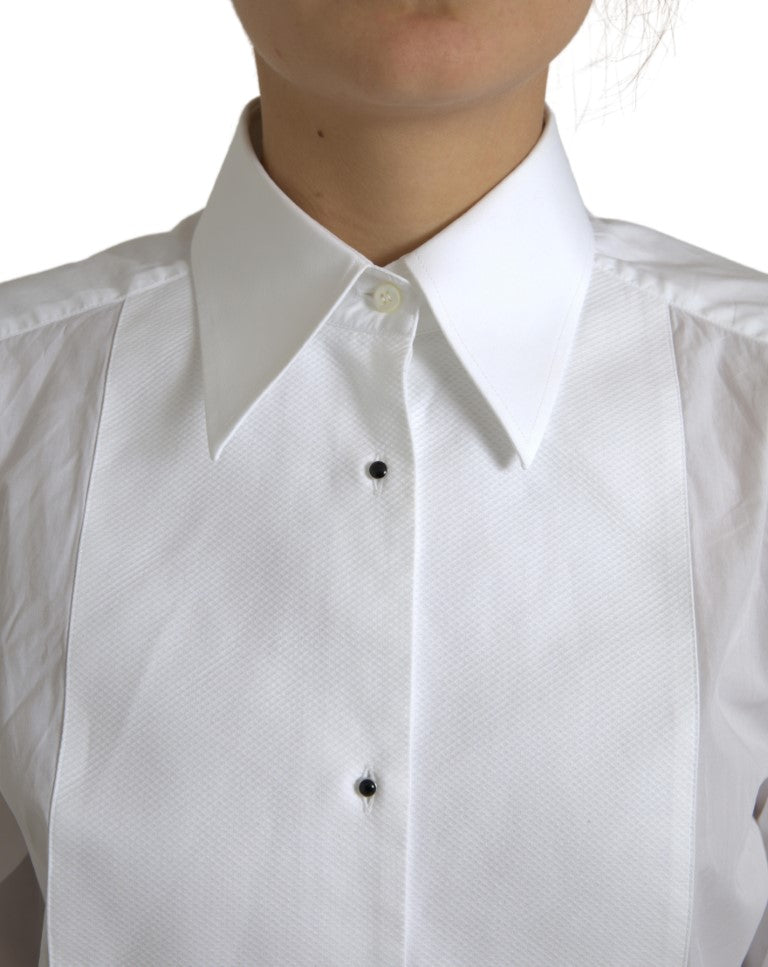 Dolce &amp; Gabbana Cotton Collared Long Sleeves Shirt White
