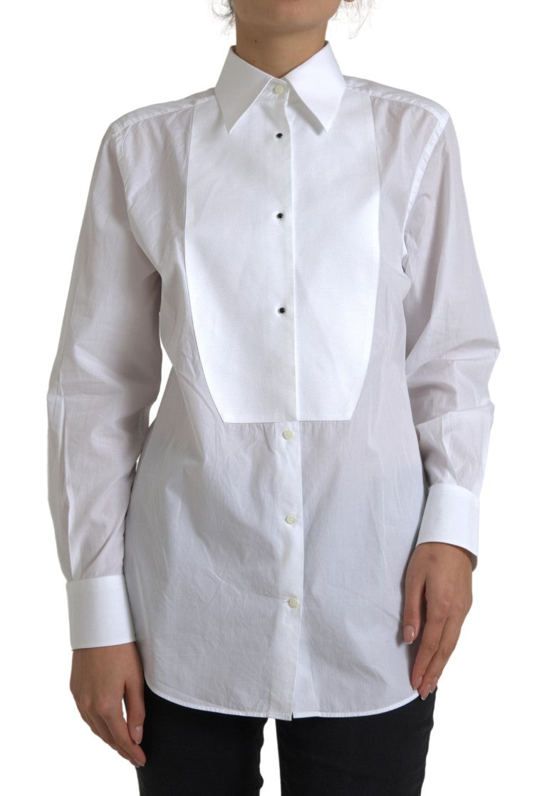 Dolce &amp; Gabbana Cotton Collared Long Sleeves Shirt White
