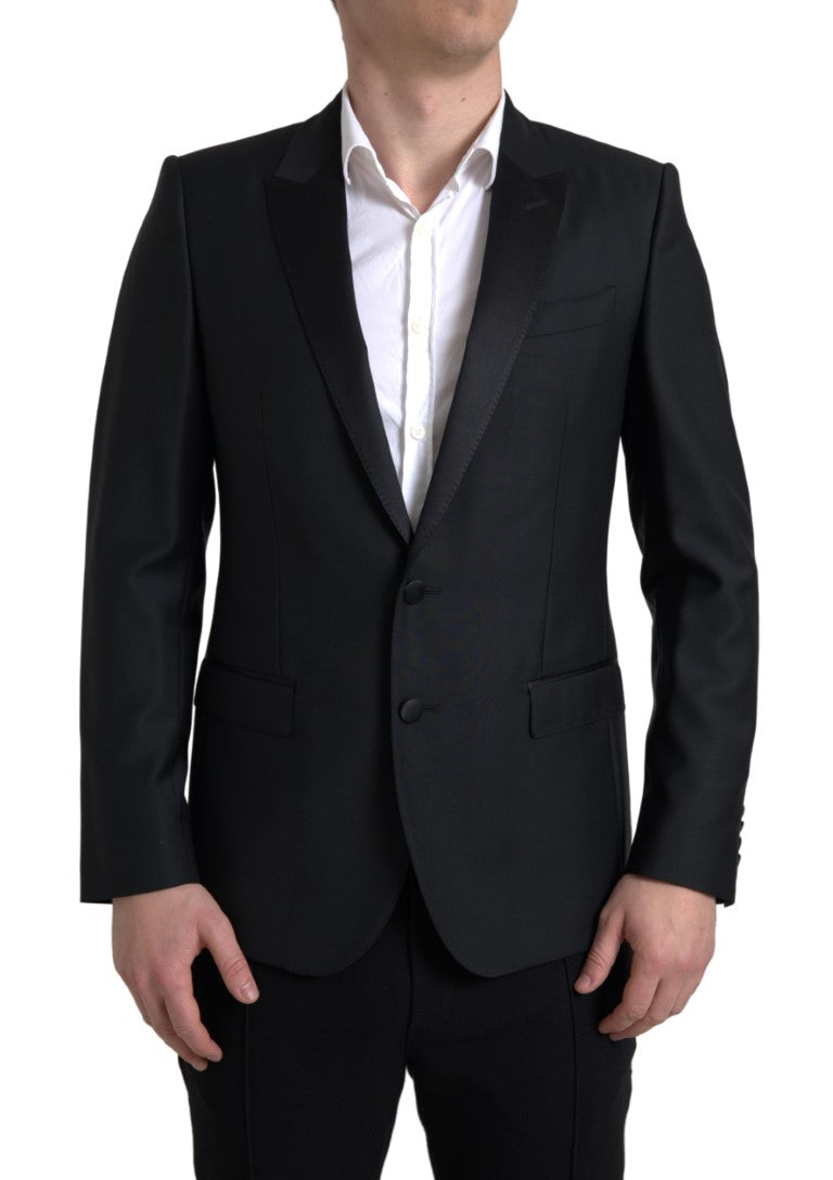 Dolce &amp; Gabbana – Einreihiger MARTINI-Blazer aus schwarzer Wolle