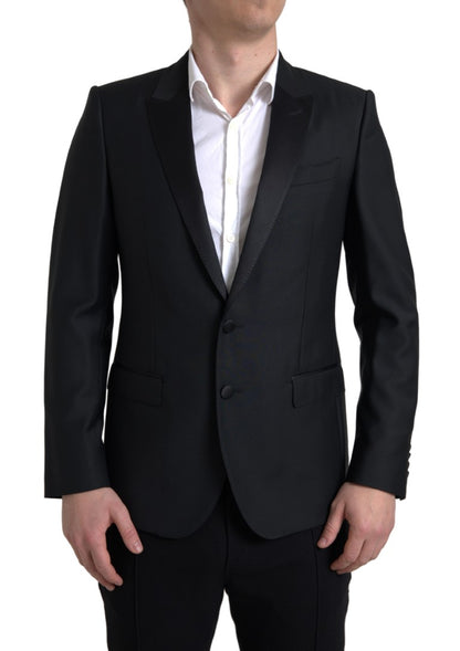 Dolce &amp; Gabbana – Einreihiger MARTINI-Blazer aus schwarzer Wolle