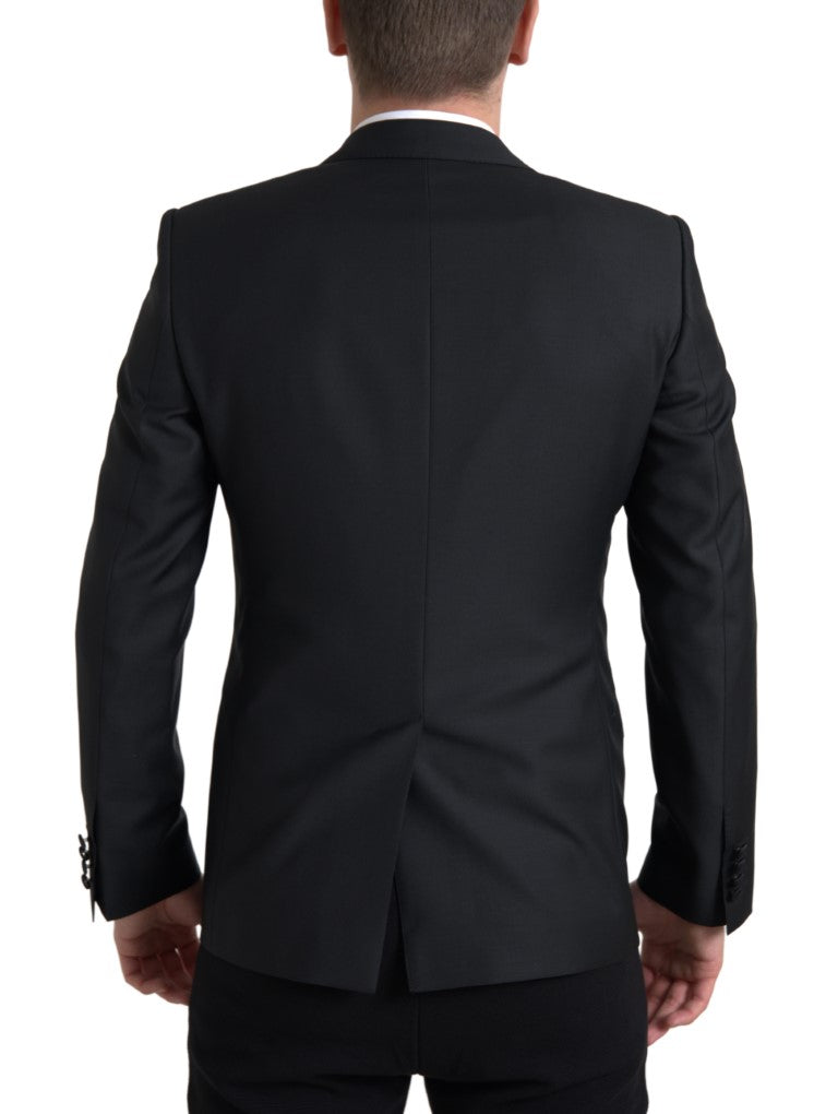 Dolce &amp; Gabbana – Einreihiger MARTINI-Blazer aus schwarzer Wolle