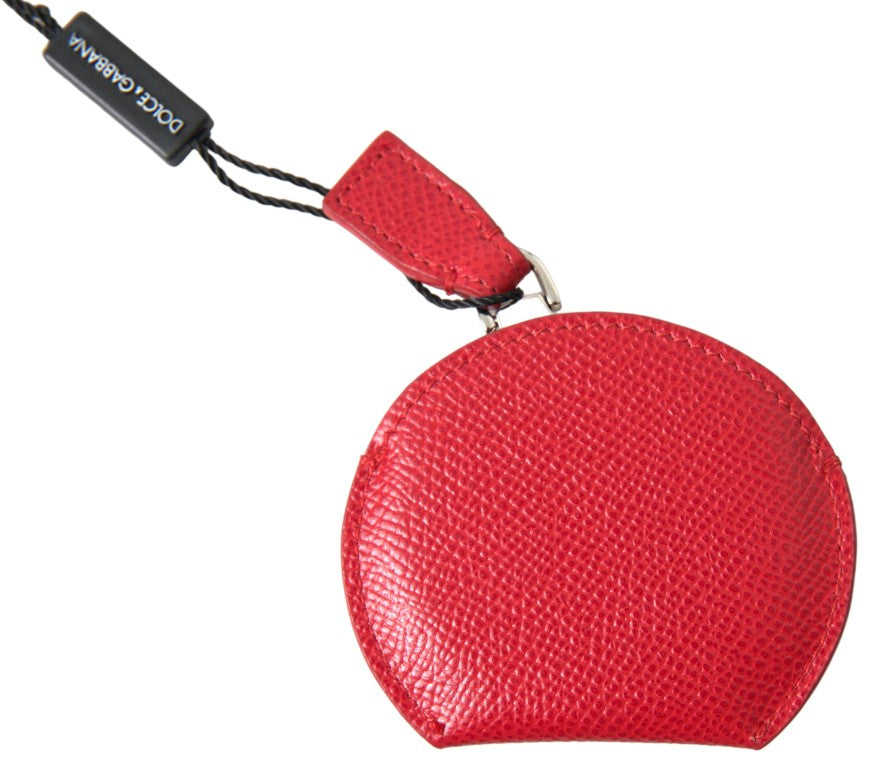 Dolce &amp; Gabbana Red Calfskin Leather Hand Mirror Holder