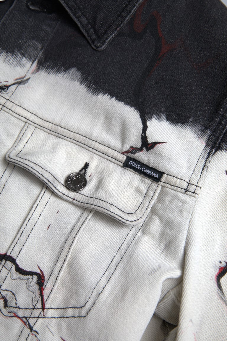 Dolce &amp; Gabbana Multicolor Cotton Collared Denim Jacket