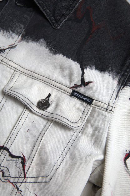 Dolce &amp; Gabbana Multicolor Cotton Collared Denim Jacket