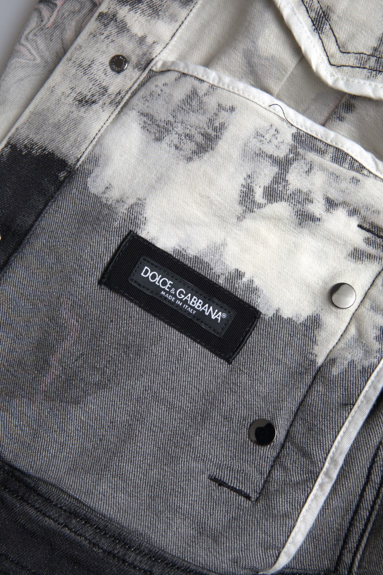 Dolce &amp; Gabbana Multicolor Cotton Collared Denim Jacket