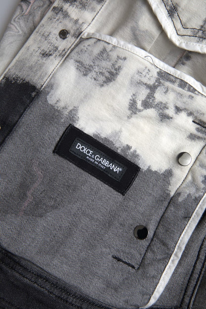 Dolce &amp; Gabbana Multicolor Cotton Collared Denim Jacket