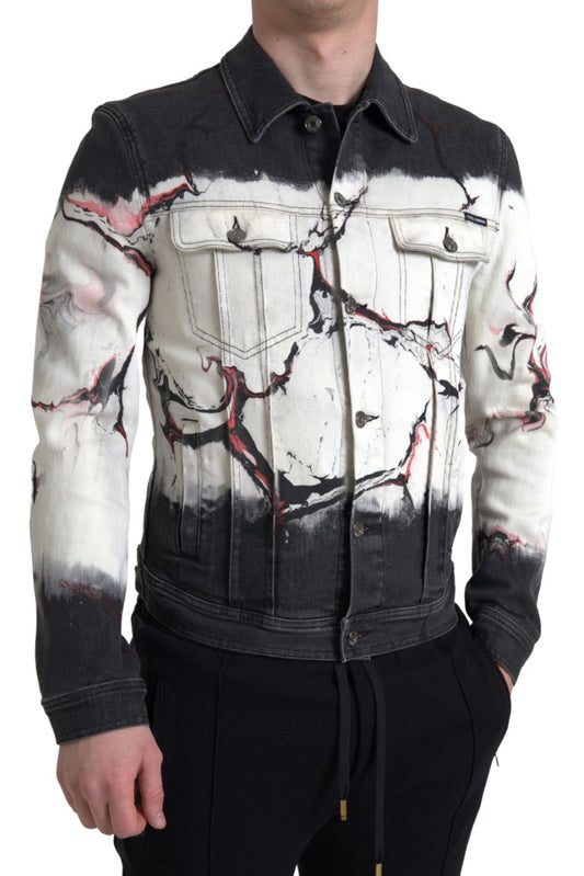 Dolce &amp; Gabbana Multicolor Cotton Collared Denim Jacket