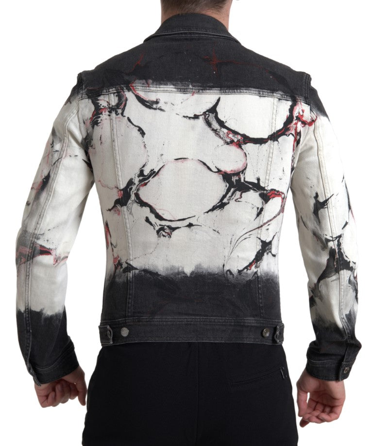 Dolce &amp; Gabbana Multicolor Cotton Collared Denim Jacket