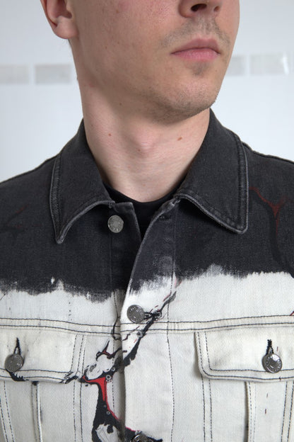 Dolce &amp; Gabbana Multicolor Cotton Collared Denim Jacket