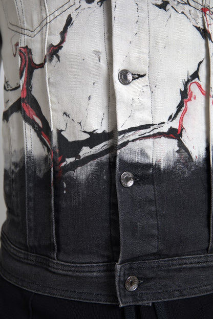 Dolce &amp; Gabbana Multicolor Cotton Collared Denim Jacket