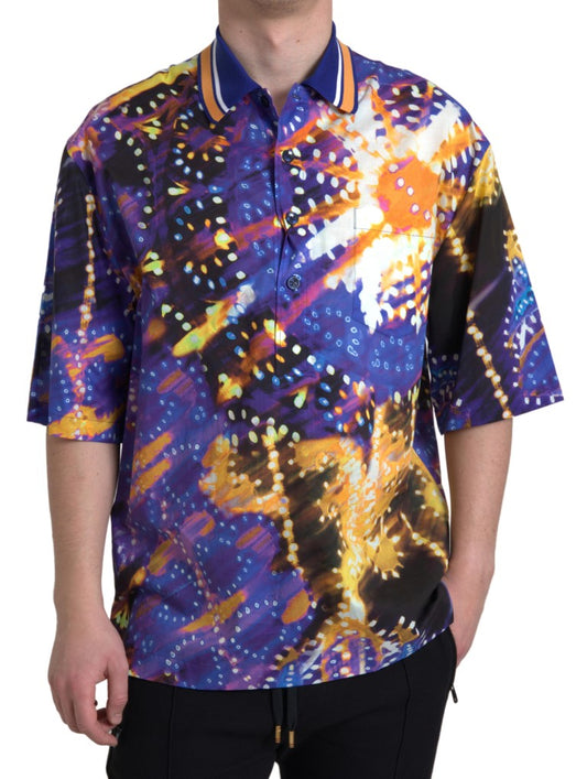 Dolce &amp; Gabbana – Poloshirt aus Baumwolle mit Luminous-Print für Herren