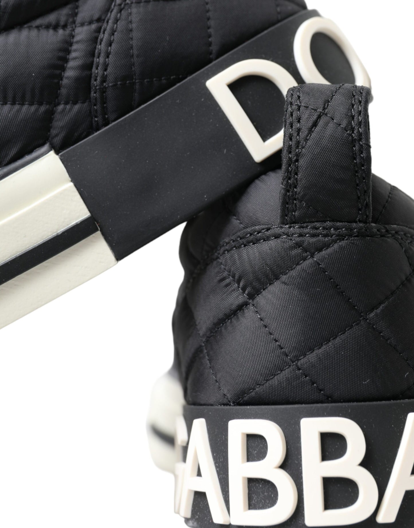 Dolce &amp; Gabbana – Schwarze, gesteppte Slipper mit niedrigem Schaft