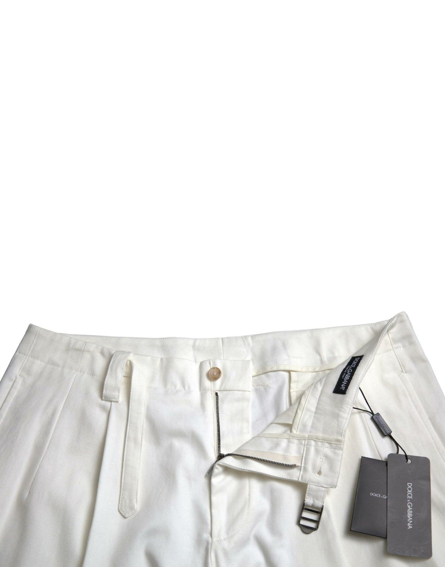 Dolce &amp; Gabbana – Bermudashorts aus weißem Baumwollstretch für Herren