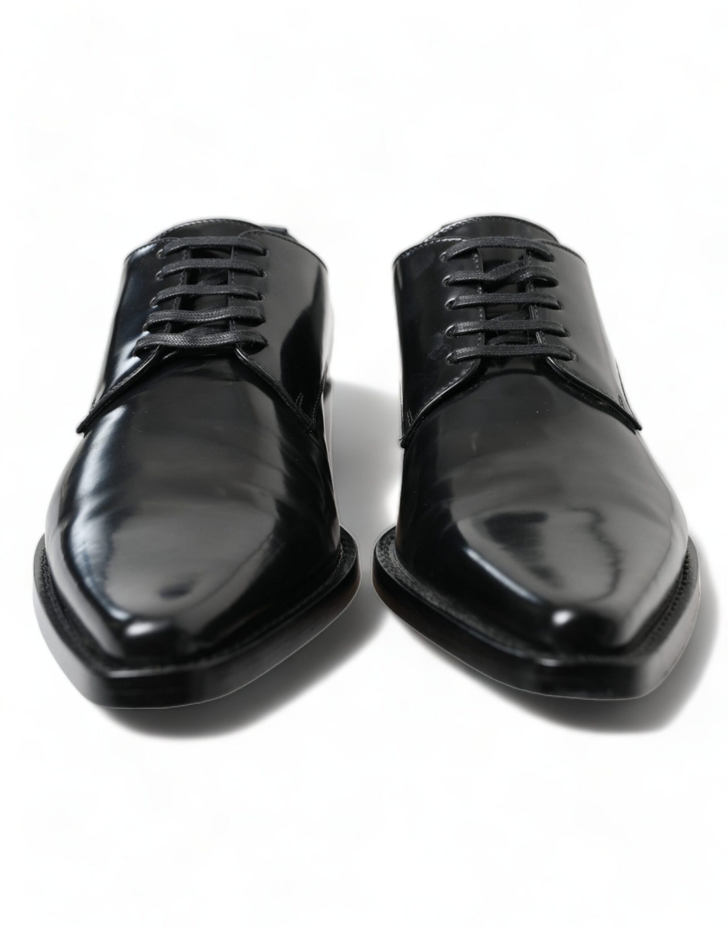 Dolce &amp; Gabbana – Schwarze, formelle flache Schnürschuhe aus Leder