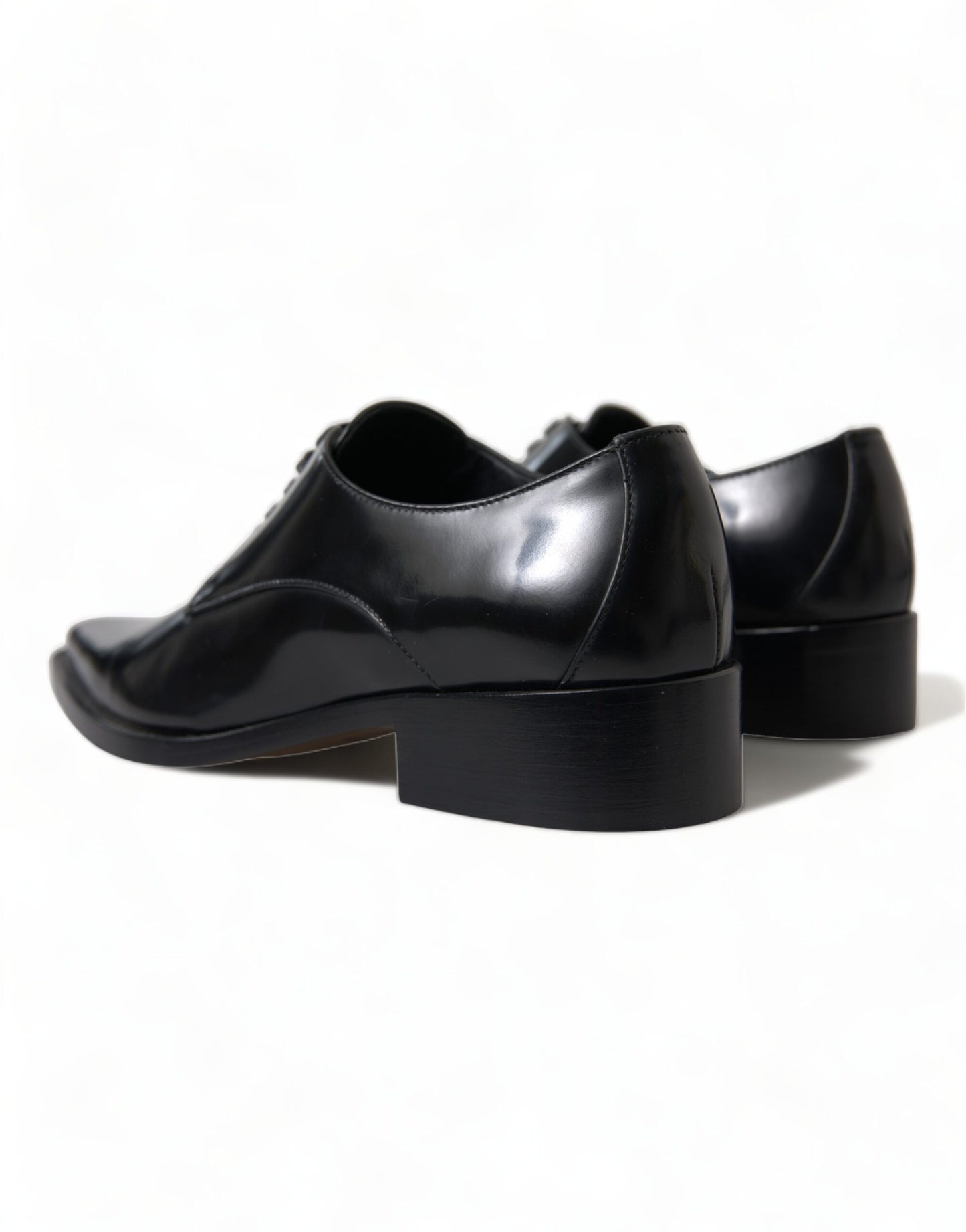 Dolce &amp; Gabbana – Schwarze, formelle flache Schnürschuhe aus Leder