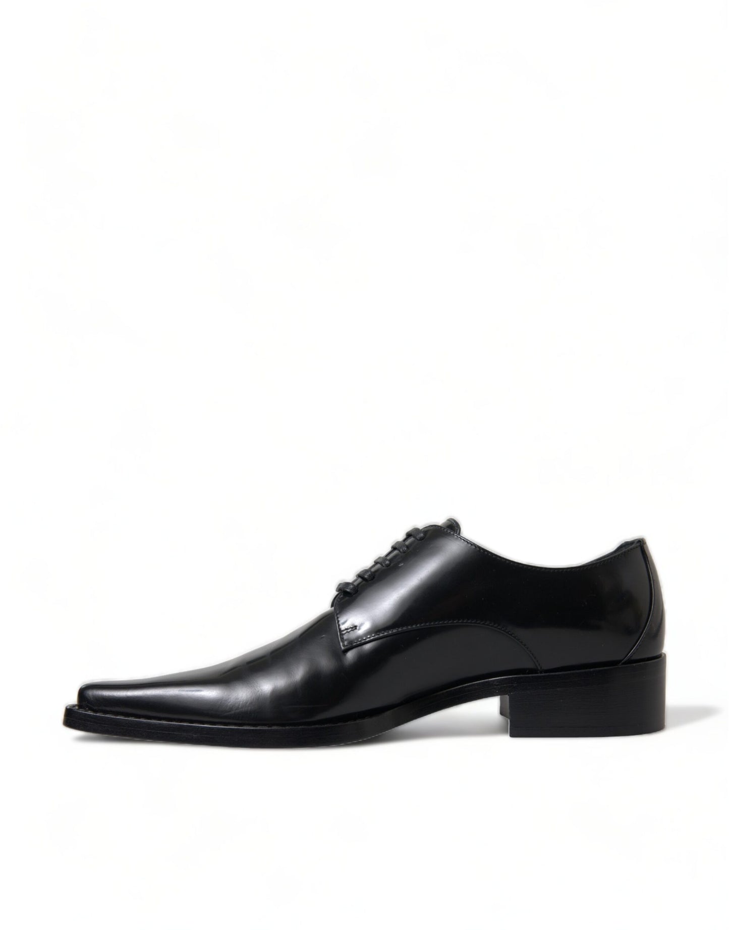 Dolce &amp; Gabbana – Schwarze, formelle flache Schnürschuhe aus Leder