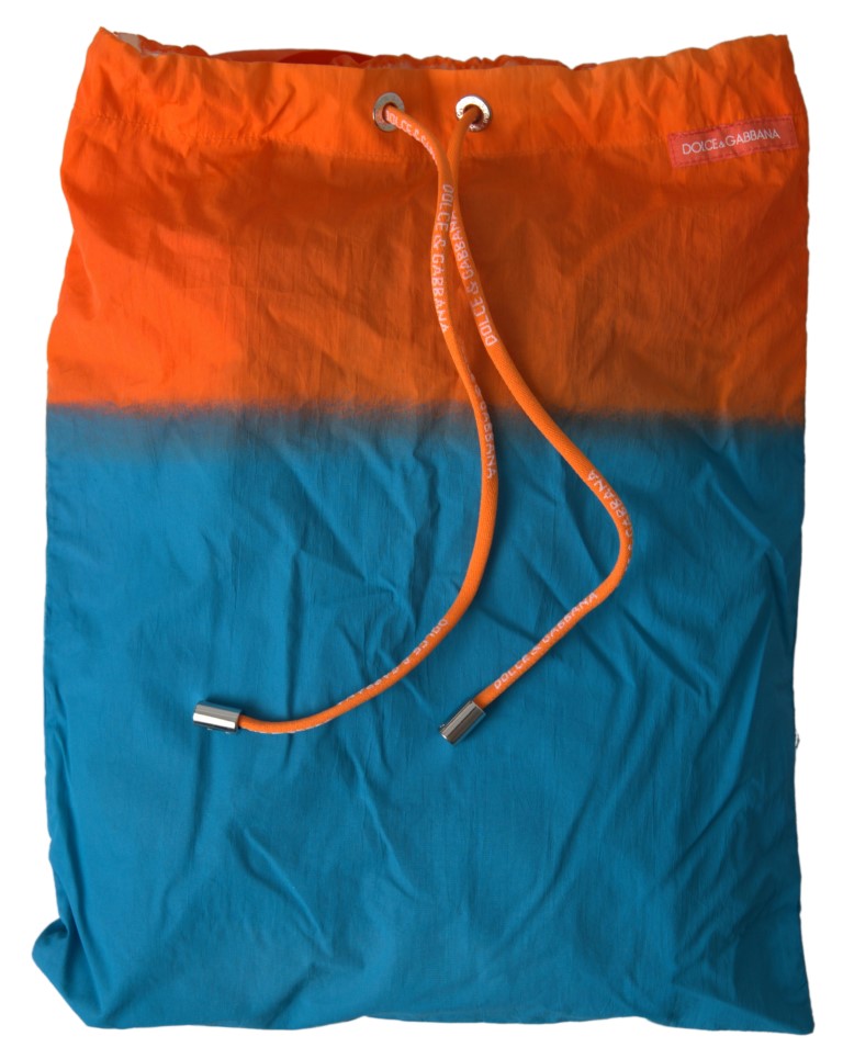 Dolce &amp; Gabbana Orange Blue Gradient Beachwear Swimwear Shorts