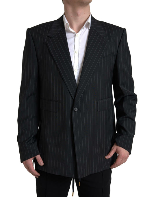Dolce &amp; Gabbana – Einreihiger SICILIA-Blazer mit schwarzen Streifen