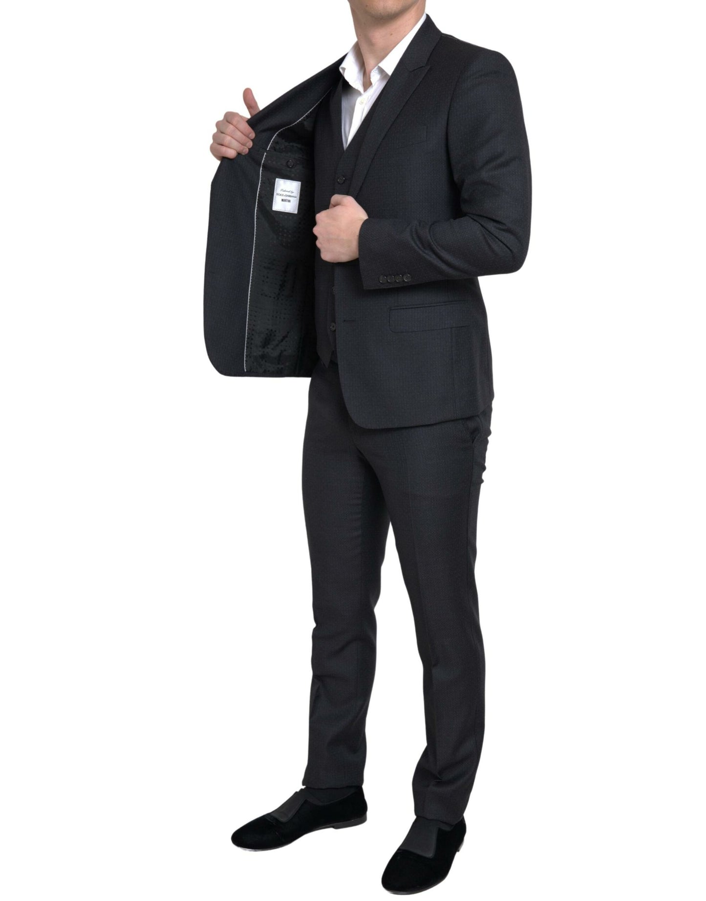 Dolce &amp; Gabbana Black 3 Piece Single Breasted MARTINI Suit