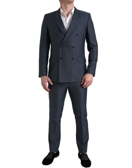 Dolce &amp; Gabbana Blauer 2-teiliger zweireihiger MARTINI-Anzug