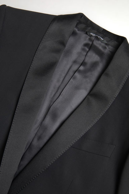 Dolce &amp; Gabbana – Einreihiger MARTINI-Blazer aus schwarzer Wolle