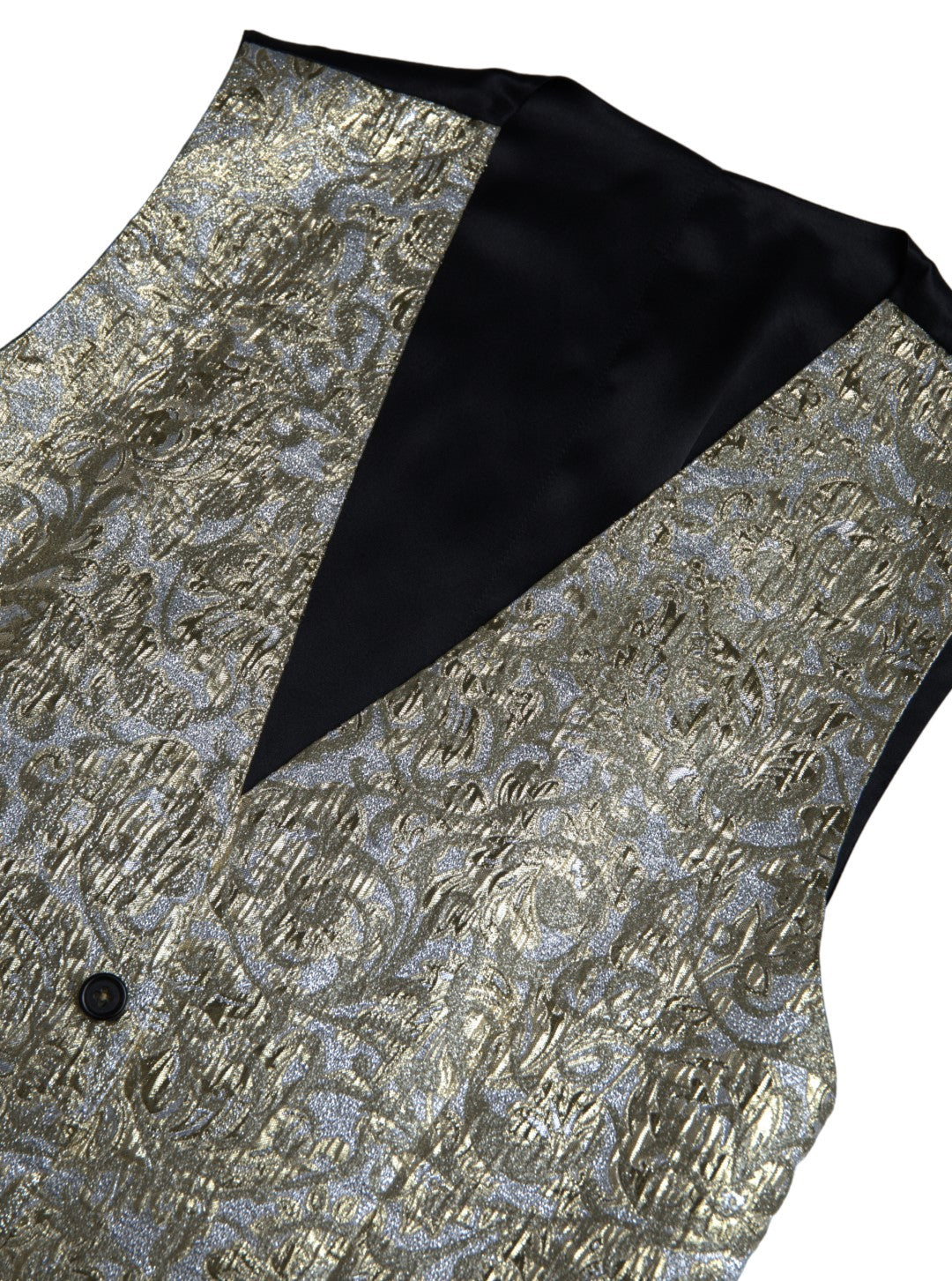 Dolce &amp; Gabbana – Weste aus geblümtem Jacquard – Formeller goldener Cardigan