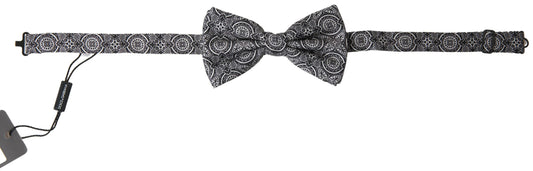 Dolce &amp; Gabbana – Papillon-Fliege mit verstellbarem Halsausschnitt, schwarz/weiß gemustert