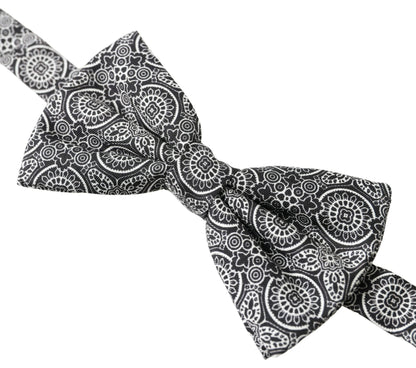 Dolce &amp; Gabbana – Papillon-Fliege mit verstellbarem Halsausschnitt, schwarz/weiß gemustert