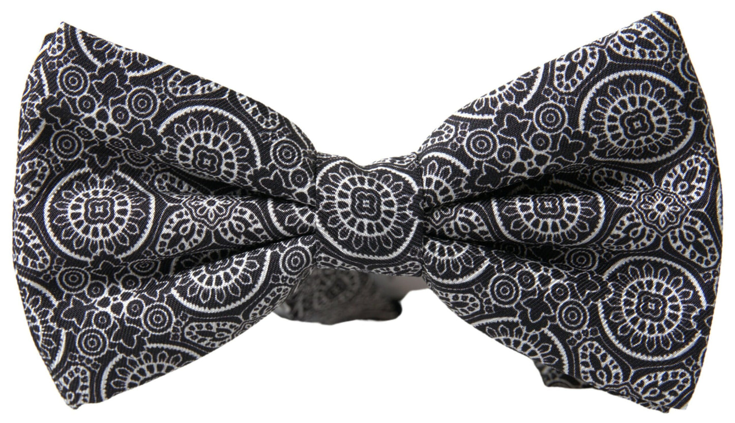 Dolce &amp; Gabbana – Papillon-Fliege mit verstellbarem Halsausschnitt, schwarz/weiß gemustert